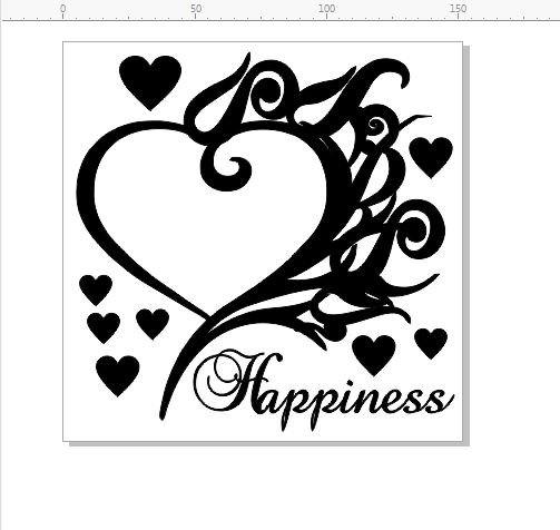 happiness heart frame  150 mm x 150mm min buy 3